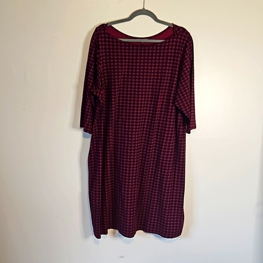 Jessica London Checkered Dress Red Black Size 22